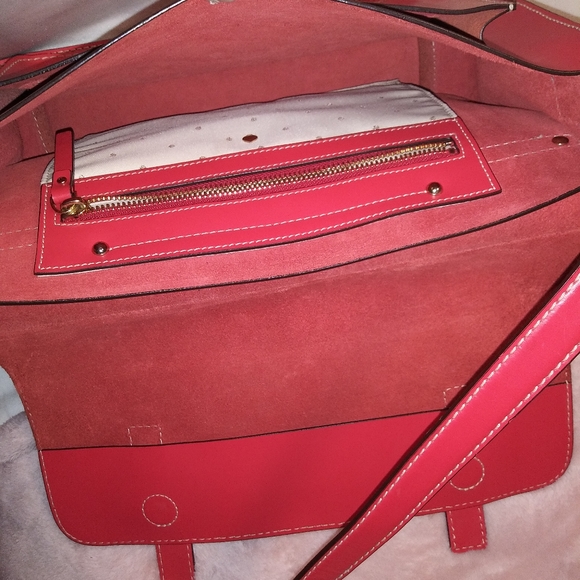 kate spade red satchel style smooth leather UNIQUE!!! - Picture 9 of 16